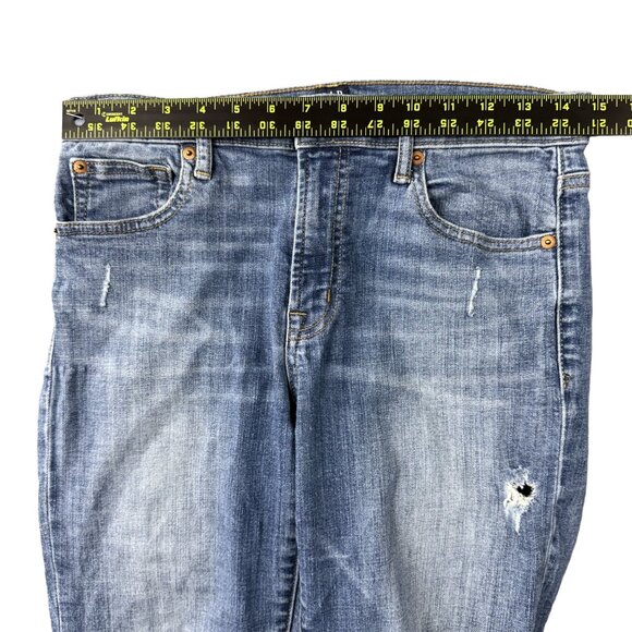 GAP 1969 True Skinny Mid Rise Jeans Women’s 29 Distressed Medium Wash - Picture 13 of 14